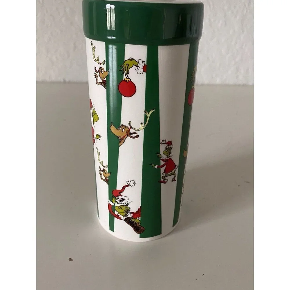 De. Seuss The Grinch And Max Ceramic Soap Dispenser Pump Christmas Ornaments NEW